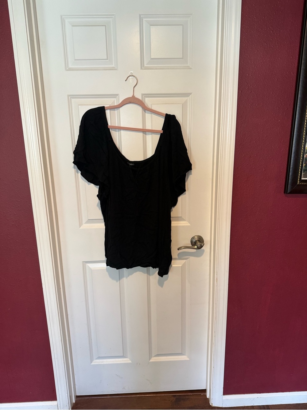 torrid Black Scoop Neck Flutter Sleeve Top